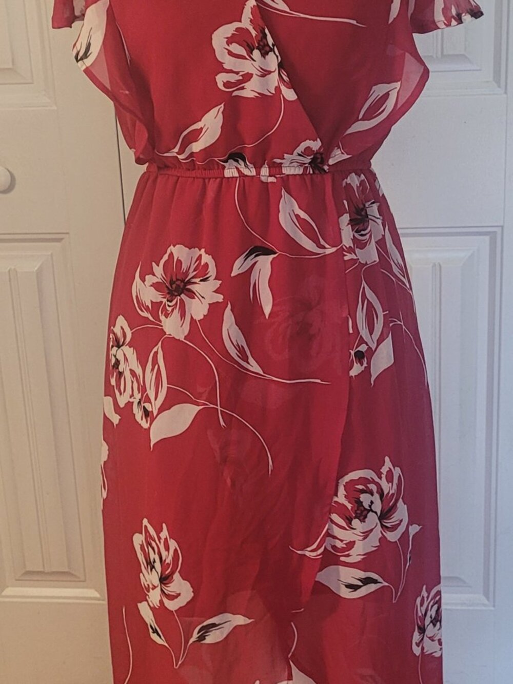 MAURICES Red Floral Surplice Dress, VGUC, S, GORGEOUS & CLASSY!